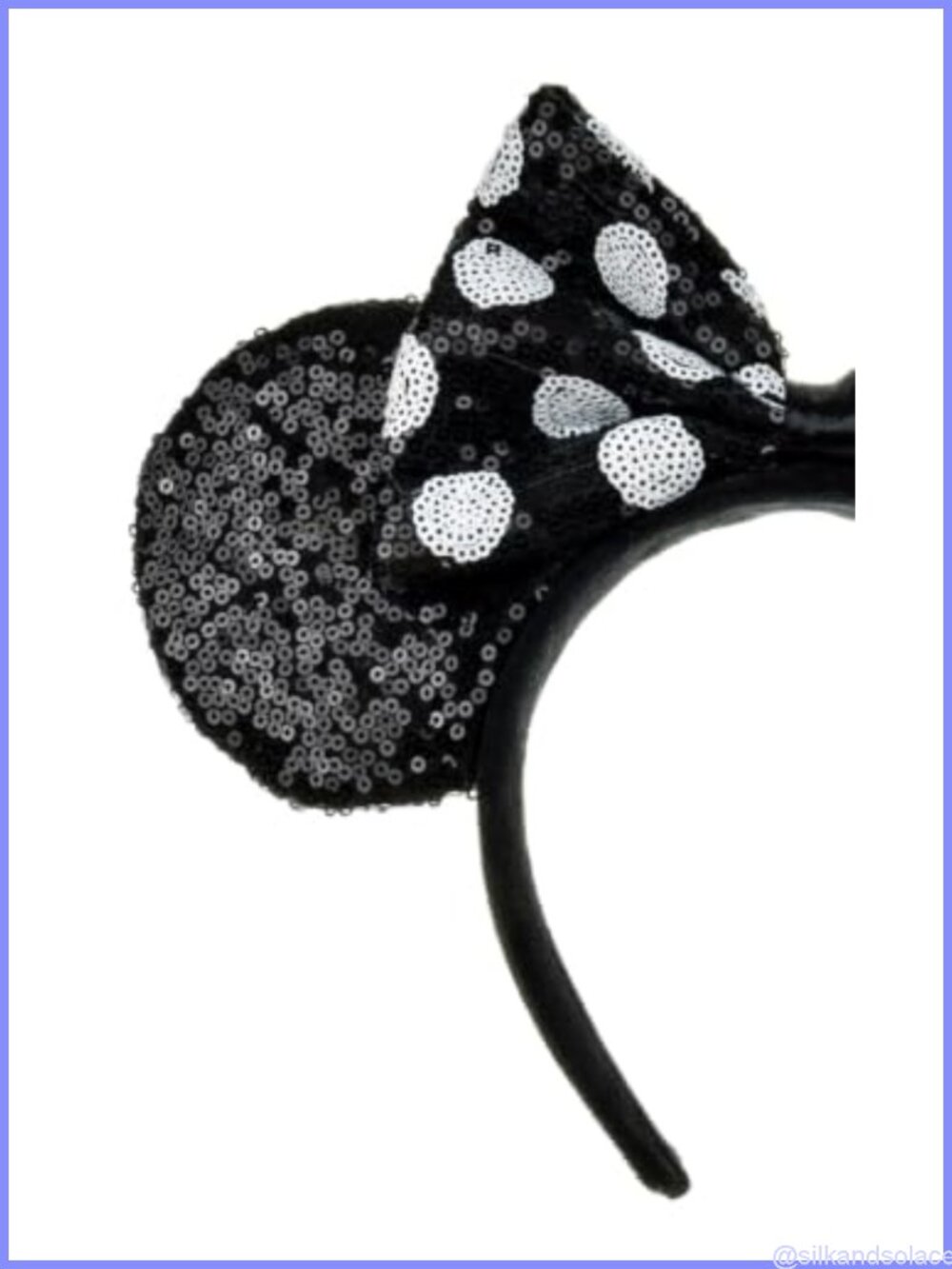 Sequin Mouse Ears Headband Glitter Bow Party Hair Clasp for Costume